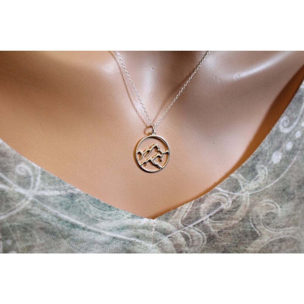 Sterling Silver Openwork Earth Element Charm Necklace